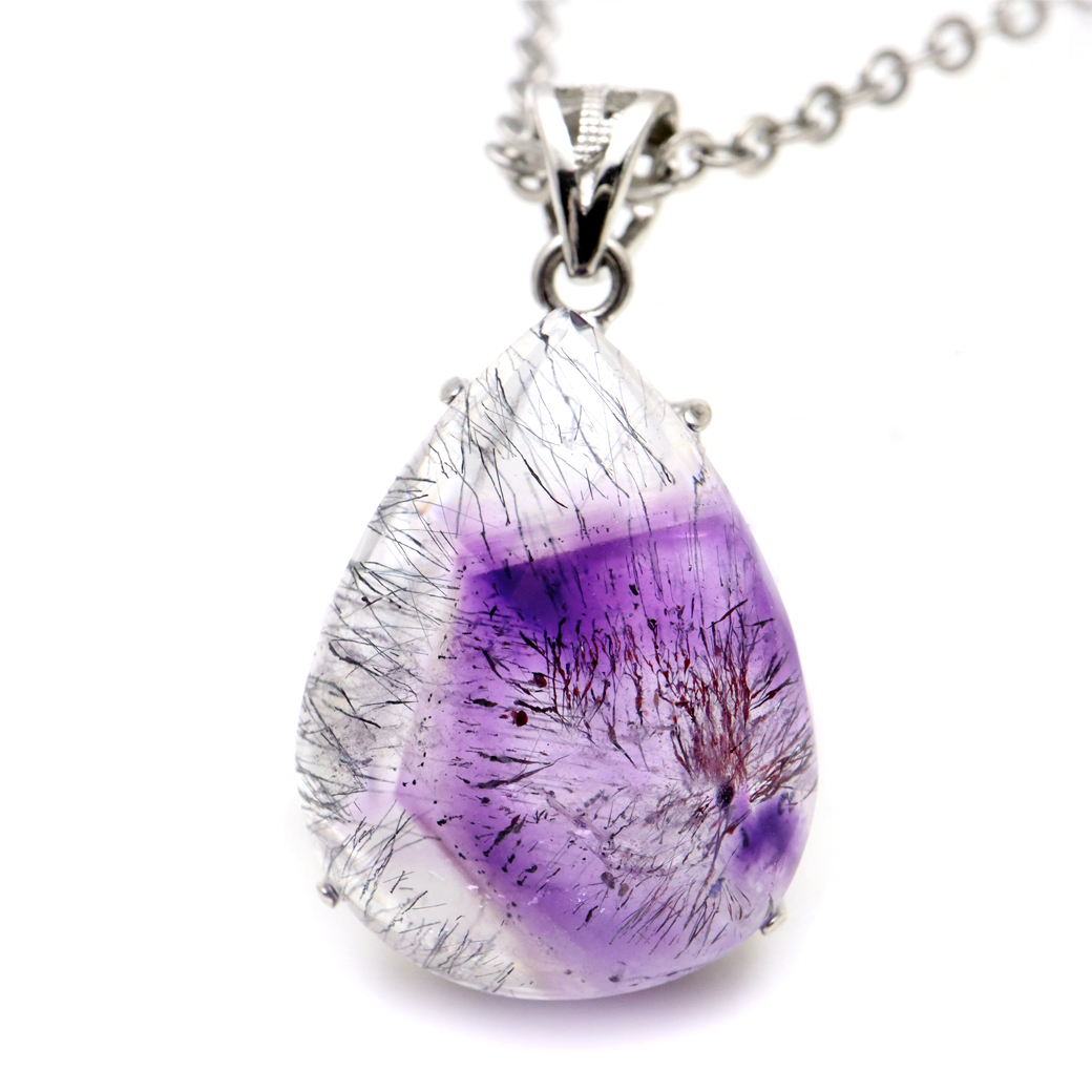 スーパーセブン ネックレス 天然石 ペンダント AAA Silver925 チェーン付き 1点物