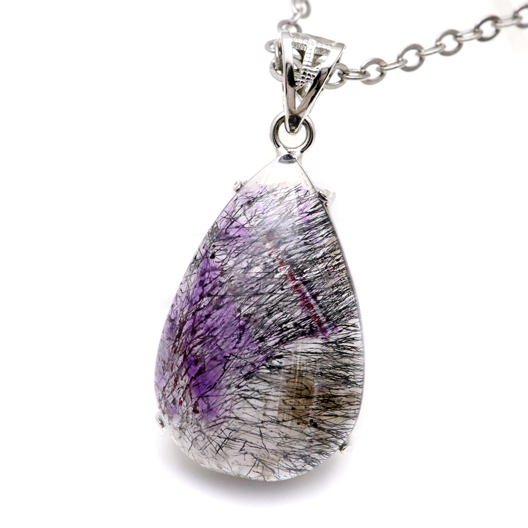 スーパーセブン ネックレス 天然石 ペンダント AAA Silver925 チェーン付き 1点物