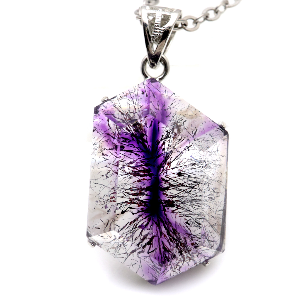 スーパーセブン ネックレス 天然石 ペンダント AAA Silver925 チェーン付き 1点物