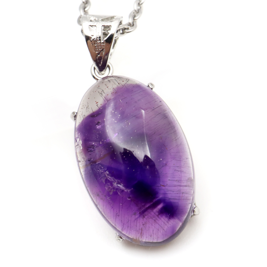 スーパーセブン ネックレス 天然石 ペンダント AAA Silver925 チェーン付き 1点物