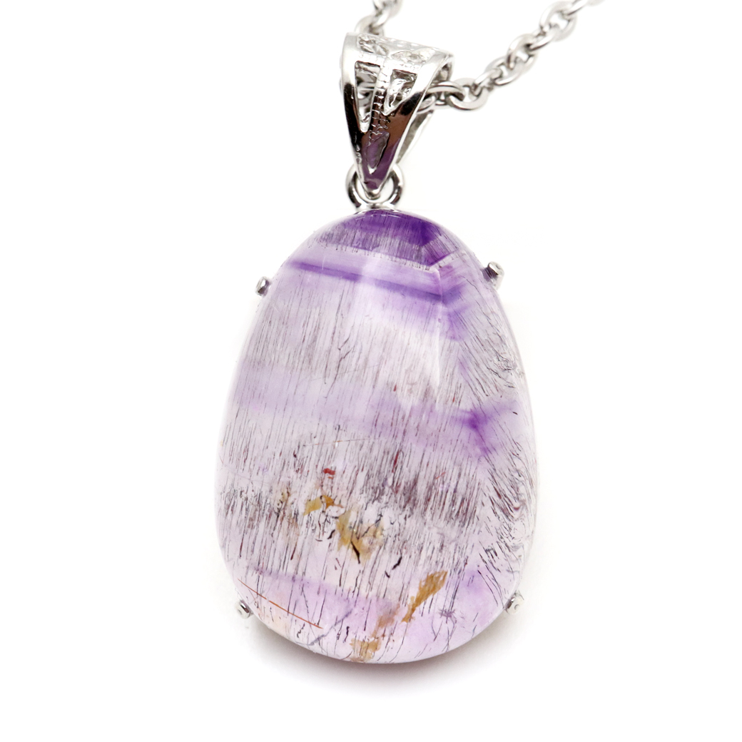 スーパーセブン ネックレス 天然石 ペンダント AAA Silver925 チェーン付き 1点物