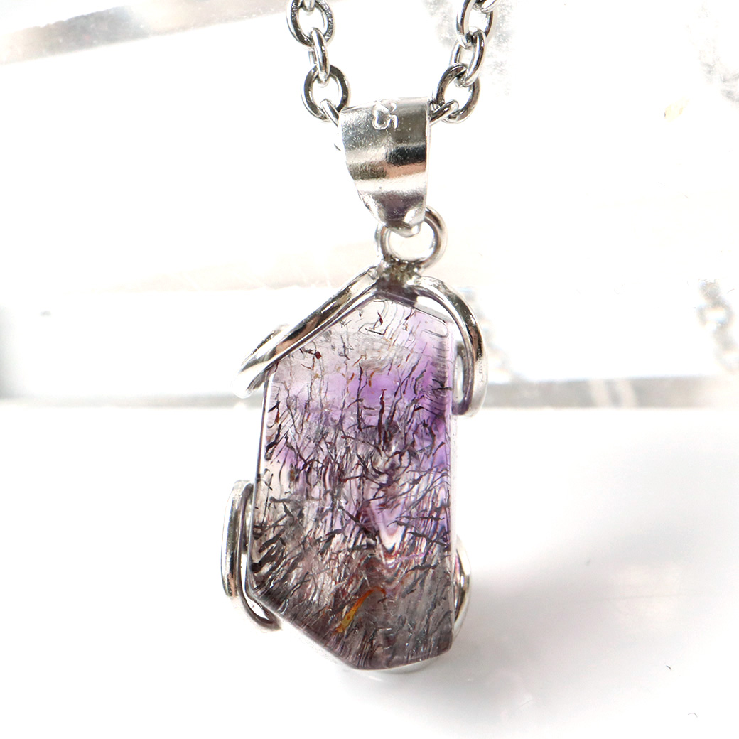 最高級 スーパーセブン ペンダント Silver925 チェーン付き 天然石 1点物