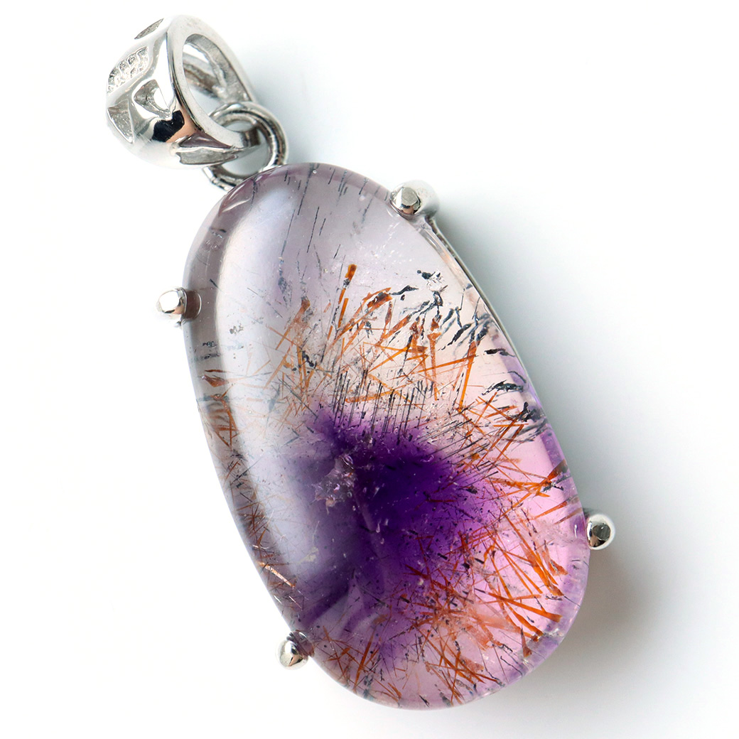 スーパーセブン ペンダント Silver925 チェーン付き 天然石 1点物