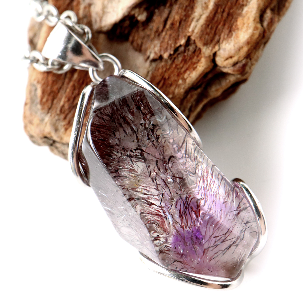 スーパーセブン ネックレス 天然石 ペンダント メンズ レディース Silver925 チェーン付き 1点物