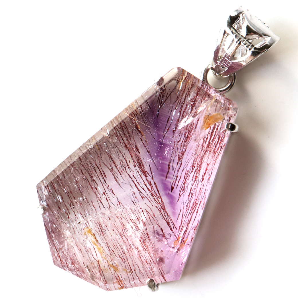 スーパーセブン ペンダント Silver925 チェーン付き 天然石 1点物 高品質