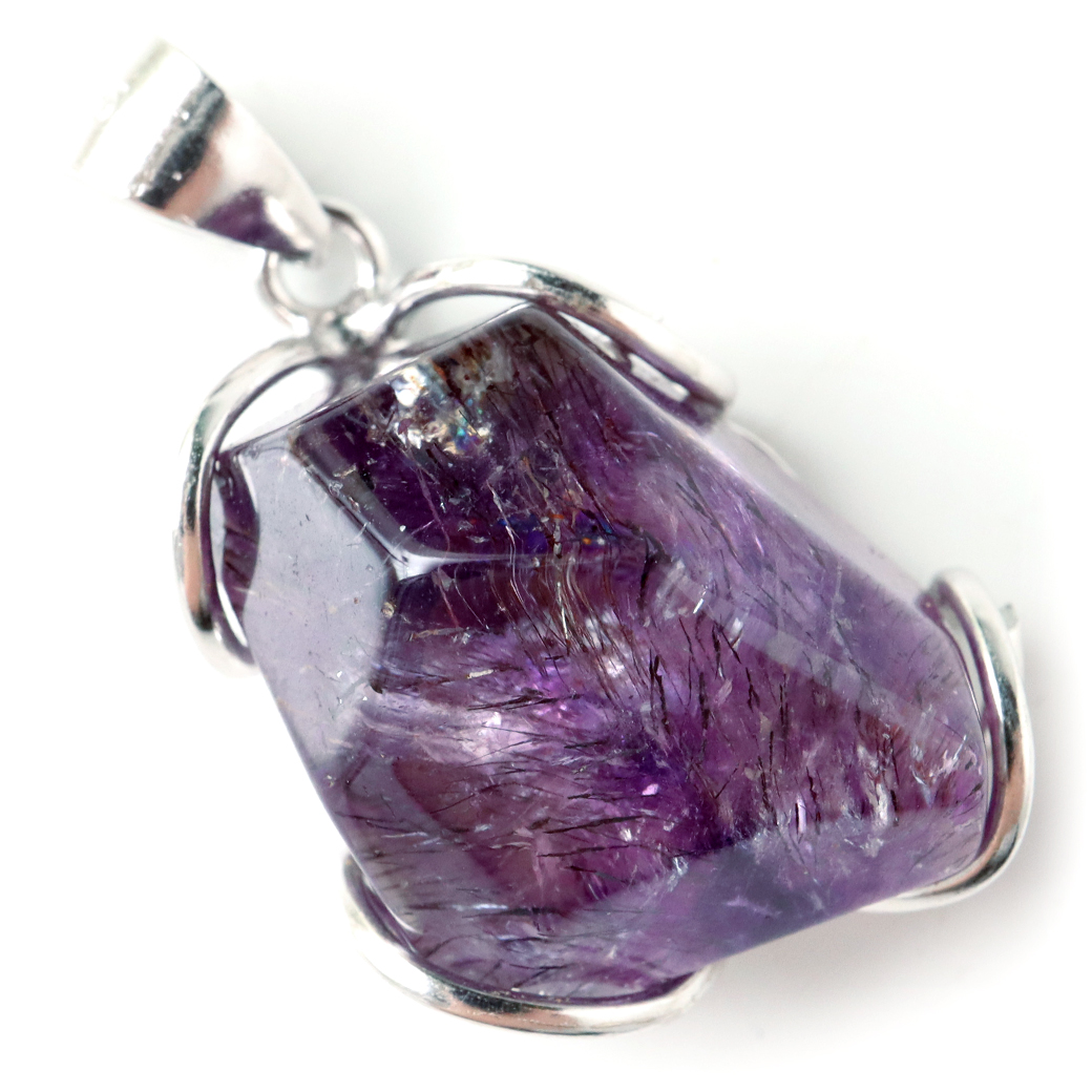 スーパーセブン ネックレス 天然石 ペンダント メンズ レディース Silver925 チェーン付き 1点物