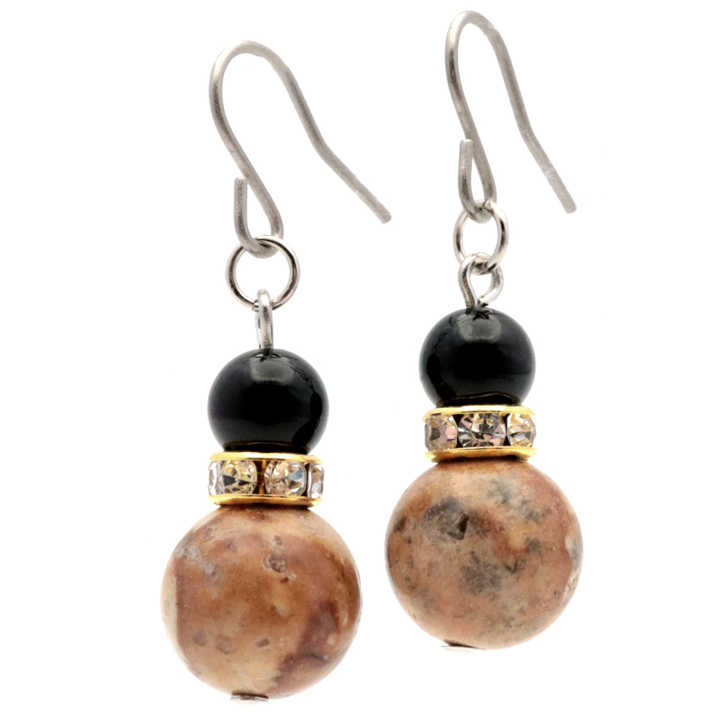 姫川薬石 ピアス 糸魚川産 オニキス ツイン 両耳用 健康 おしゃれ フックピアス 天然石 原石 パワーストーン