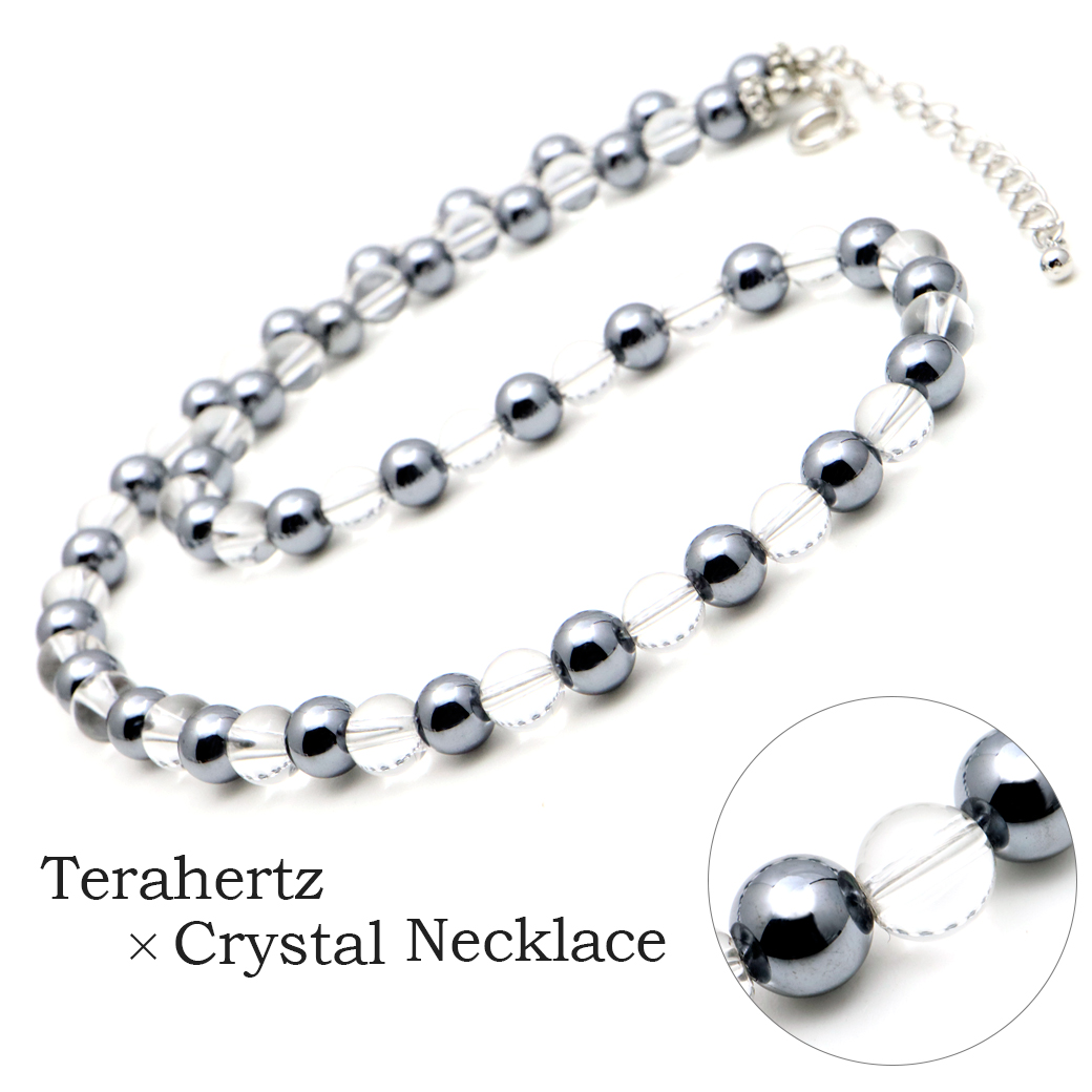 テラヘルツ鉱石 水晶 ネックレス メンズ レディース 6mm  送料無料 マグネット