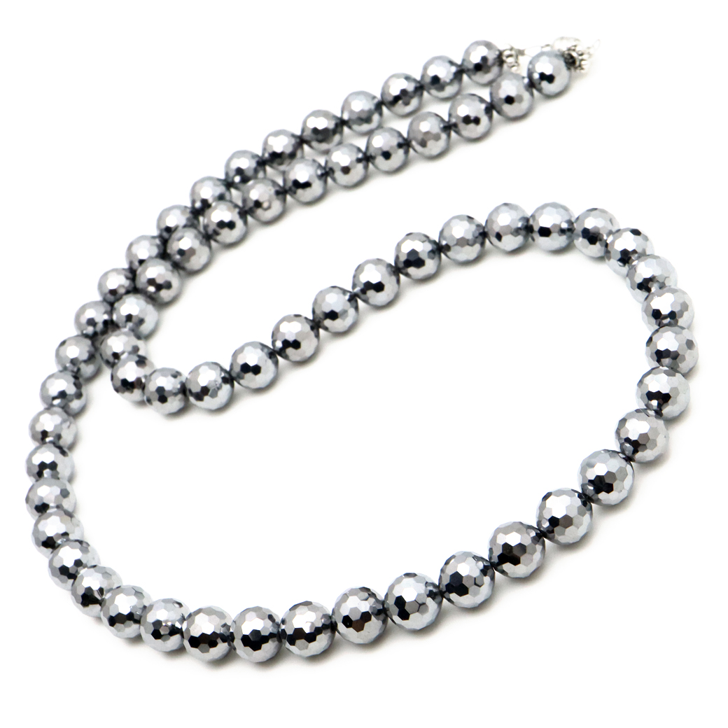 テラヘルツ鉱石 ネックレス メンズ レディース ミラーカット 8mm 高純度 40-60cm マグネット 変更可能