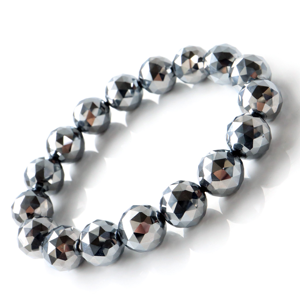 高純度 テラヘルツ鉱石 スターカット 100面 ブレスレット 12mm 純度99.9999%