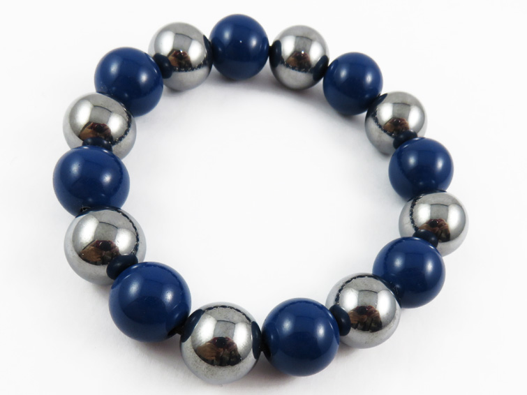 【数量限定】テラヘルツ×青色北投石（ブルーホクトライト）ブレスレット12mm 超遠赤外線