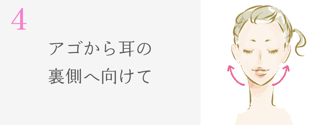 使い方の一例4 あごから耳の裏側へ