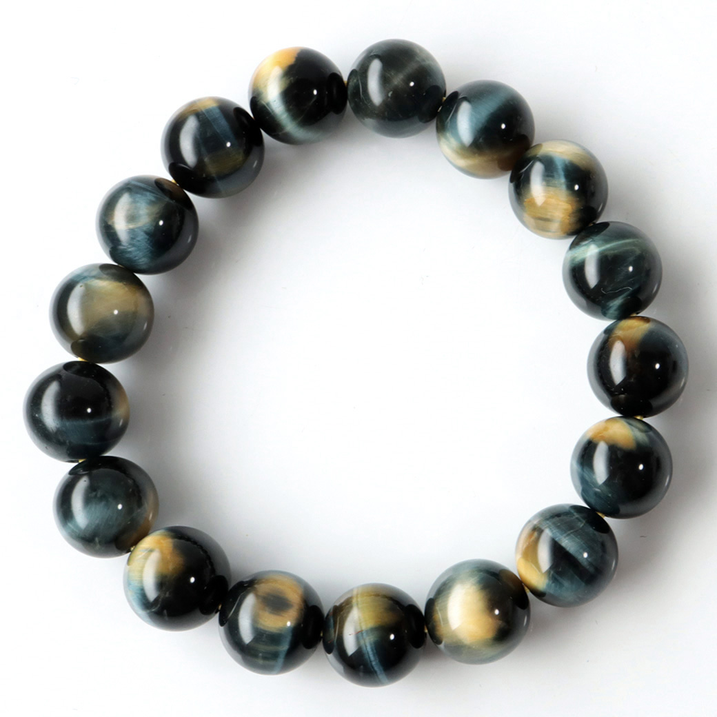 ゴールデンブルー タイガーアイ ブレスレット パワーストーン ツートンカラー