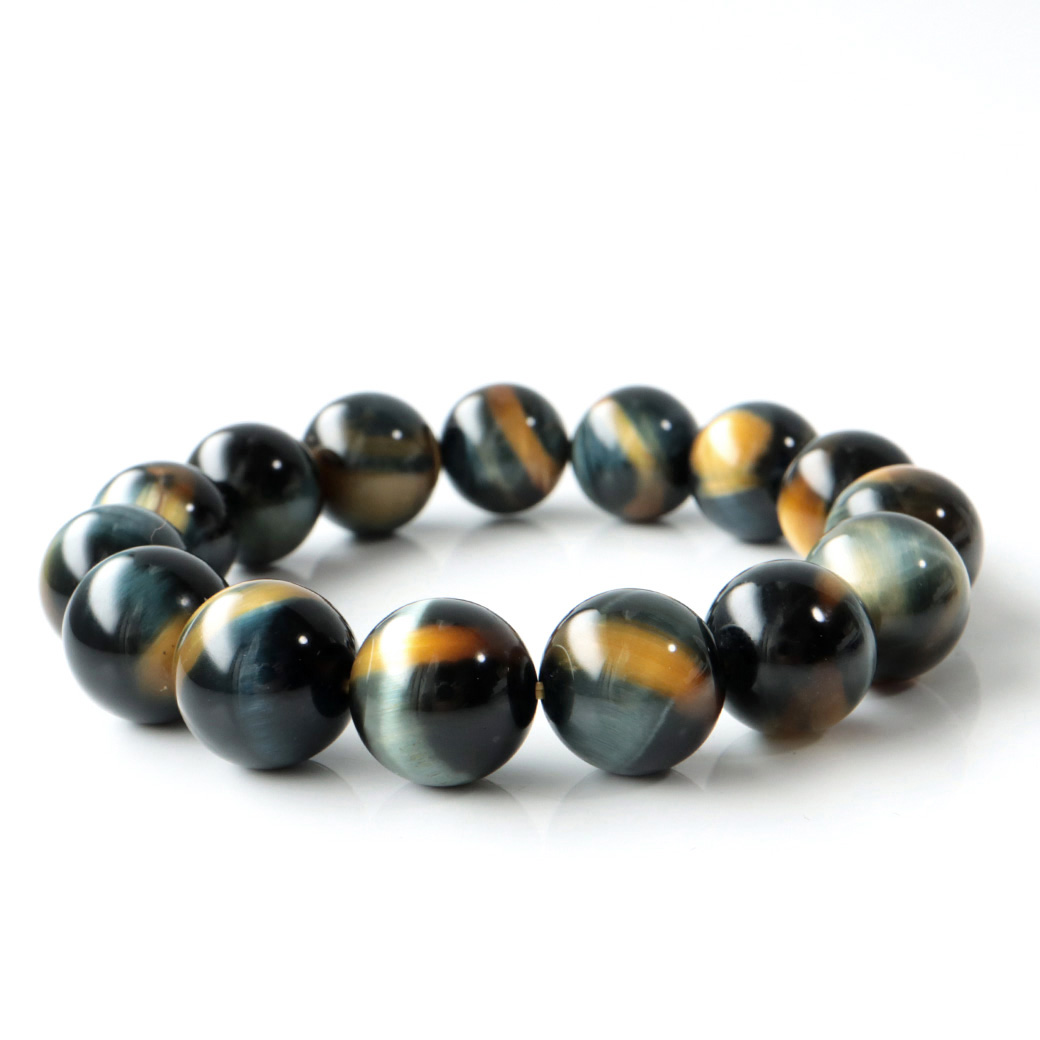 ゴールデンブルー タイガーアイ ブレスレット パワーストーン ツートンカラー