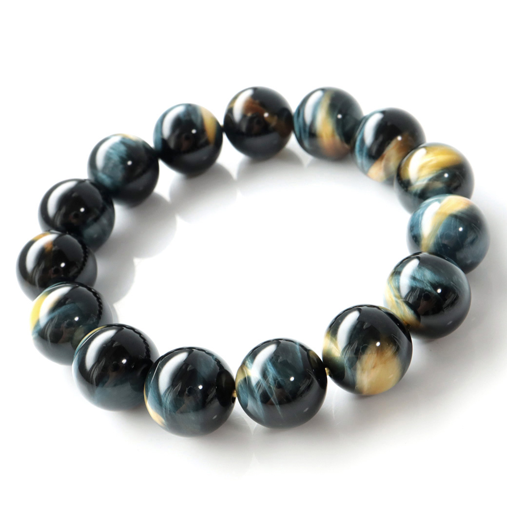 ゴールデンブルー タイガーアイ ブレスレット パワーストーン ツートンカラー