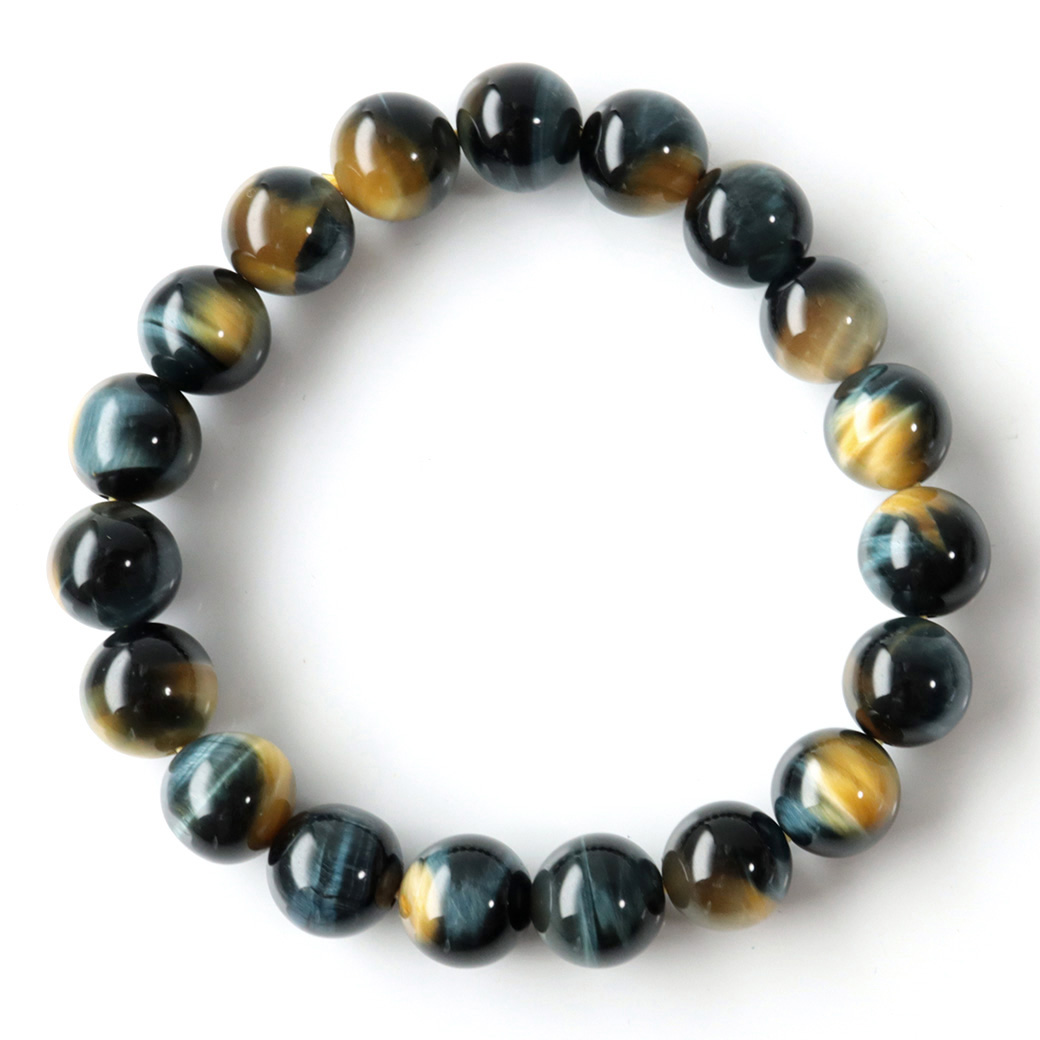 ゴールデンブルー タイガーアイ ブレスレット パワーストーン ツートンカラー