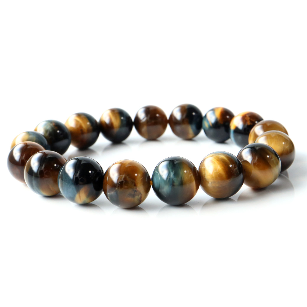ゴールデンブルー タイガーアイ ブレスレット パワーストーン ツートンカラー