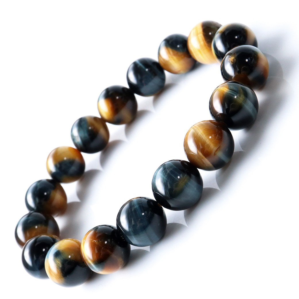 ゴールデンブルー タイガーアイ ブレスレット パワーストーン ツートンカラー
