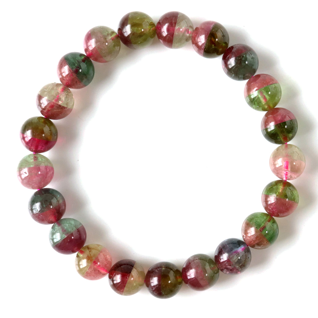 ウォーターメロン トルマリン ブレスレット 9mm 電気石 パワーストーン 1点物