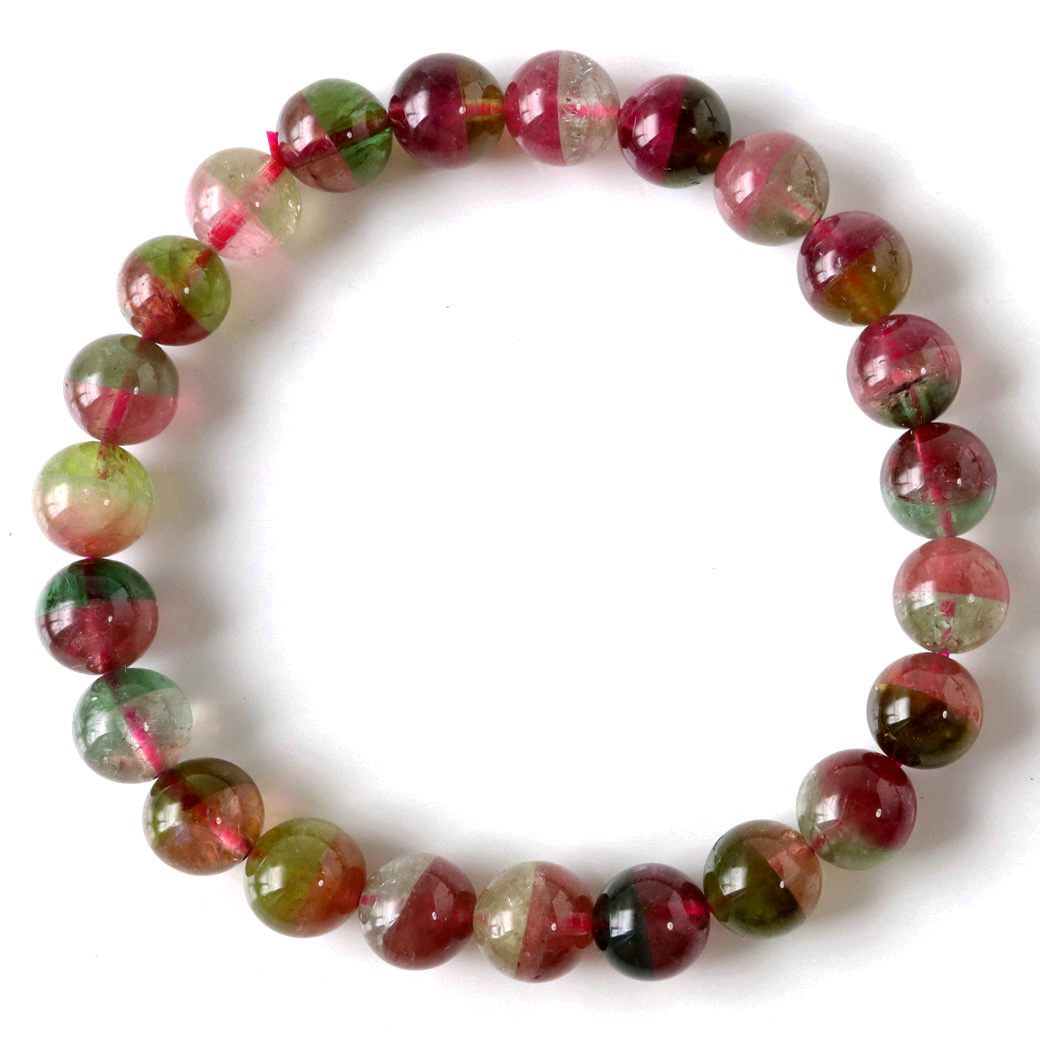 ウォーターメロン トルマリン ブレスレット 8mm 電気石 パワーストーン 1点物