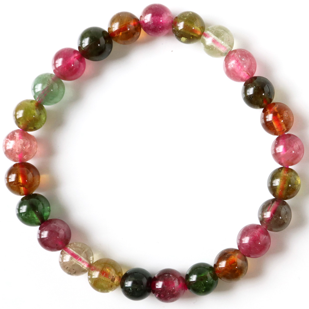 トルマリン マルチカラー AA ブレスレット 7mm 高品質 透明感あり パワーストーン 1点物