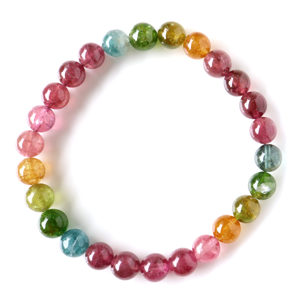 トルマリン マルチカラー AAA ブレスレット 7mm 高品質 透明感あり パワーストーン 1点物 母の日 プレゼント ギフト 贈り物