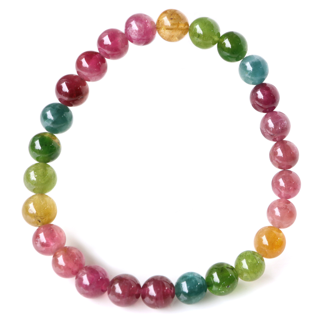 トルマリン マルチカラー AAA ブレスレット 7mm 高品質 透明感あり パワーストーン 1点物 母の日 プレゼント ギフト 贈り物