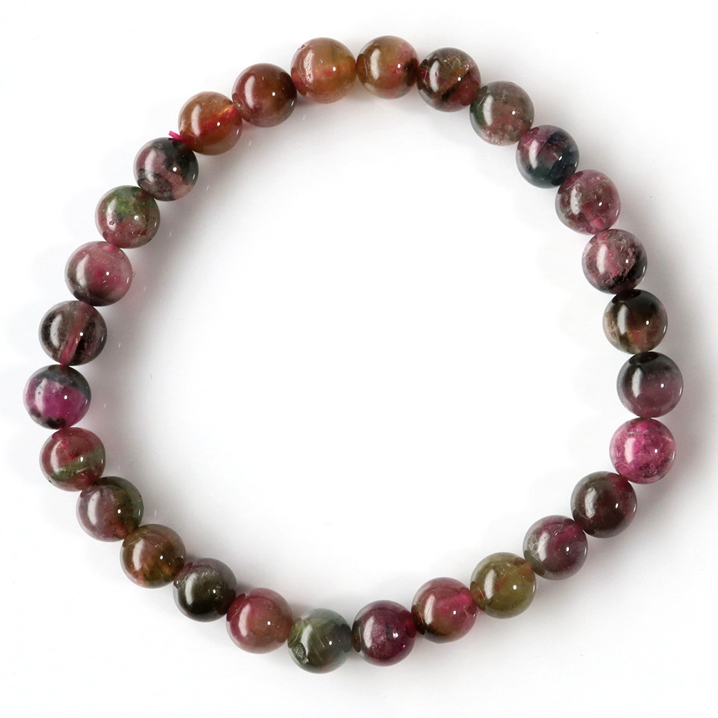 ウォーターメロン トルマリン ブレスレット 6.5mm 電気石 パワーストーン 1点物