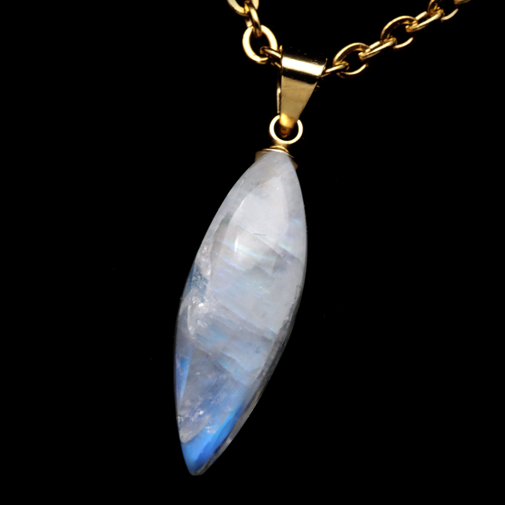 ムーンストーン ネックレス しずく ドロップ 6月 誕生石 天然石 レインボー ムーンストーン ペンダント 長石 moonstone