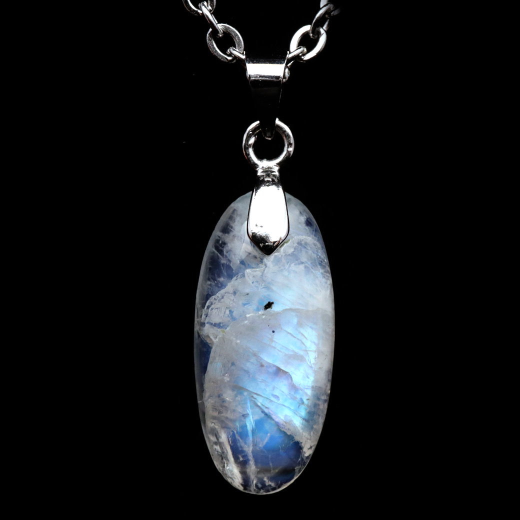 ムーンストーン ネックレス しずく ドロップ 6月 誕生石 天然石 レインボー ムーンストーン ペンダント 長石 moonstone