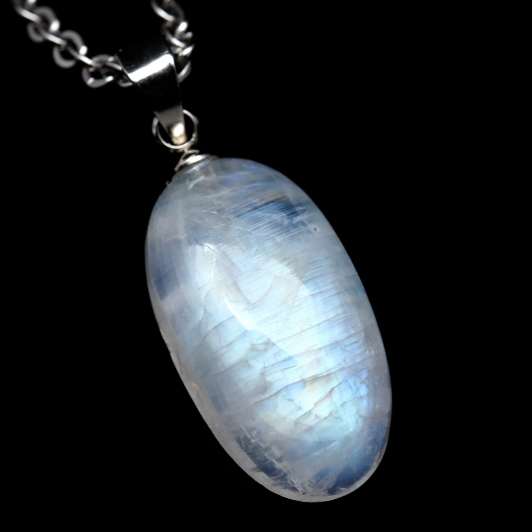 ムーンストーン ネックレス しずく ドロップ 6月 誕生石 天然石 レインボー ムーンストーン ペンダント 長石 moonstone