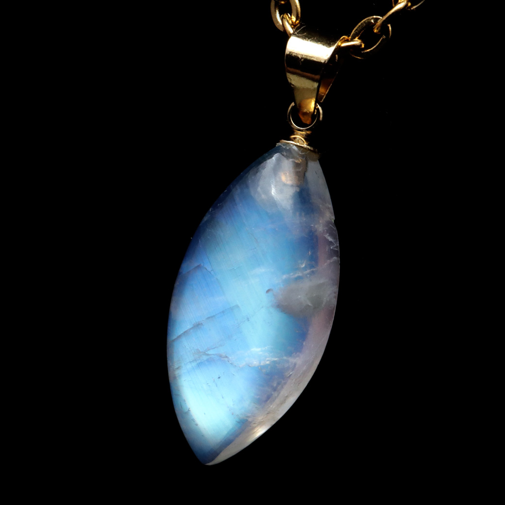 ムーンストーン ネックレス しずく ドロップ 6月 誕生石 天然石 レインボー ムーンストーン ペンダント 長石 moonstone