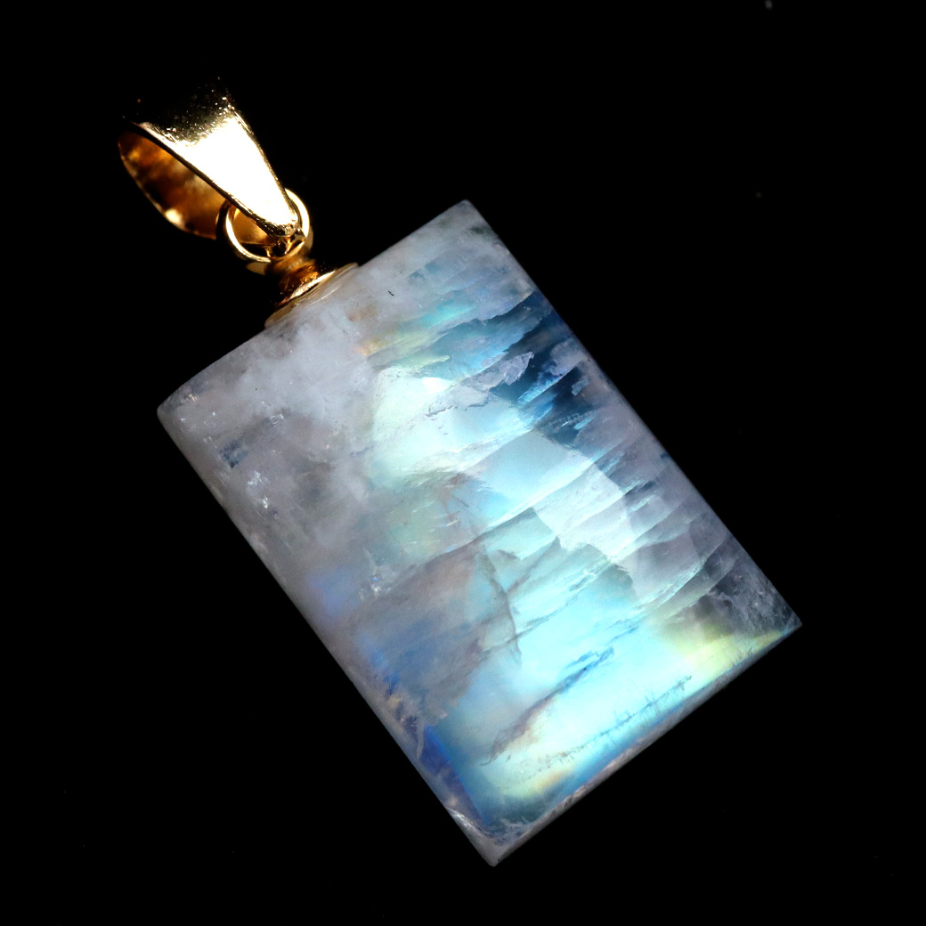 ムーンストーン ネックレス しずく ドロップ 6月 誕生石 天然石 レインボー ムーンストーン ペンダント 長石 moonstone