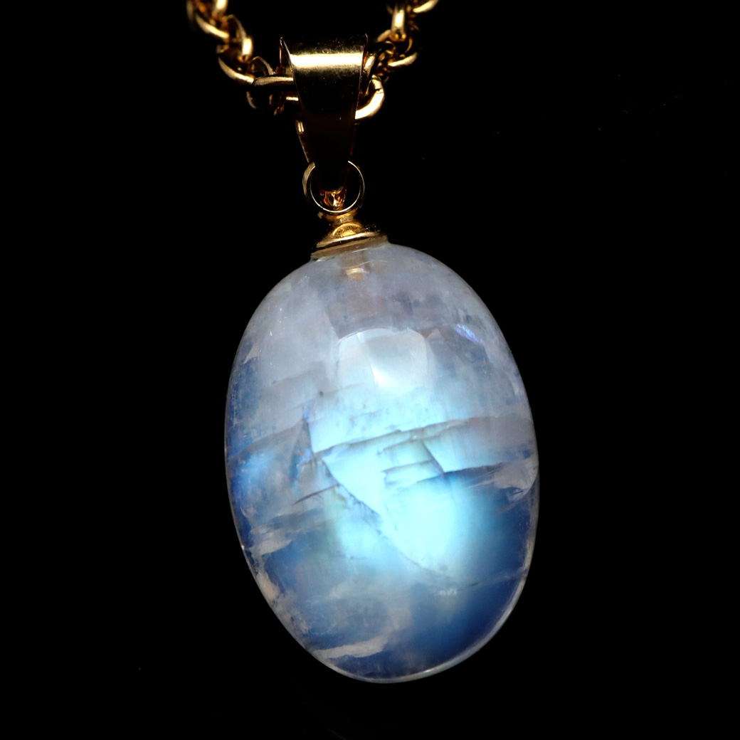 ムーンストーン ネックレス しずく ドロップ 6月 誕生石 天然石 レインボー ムーンストーン ペンダント 長石 moonstone