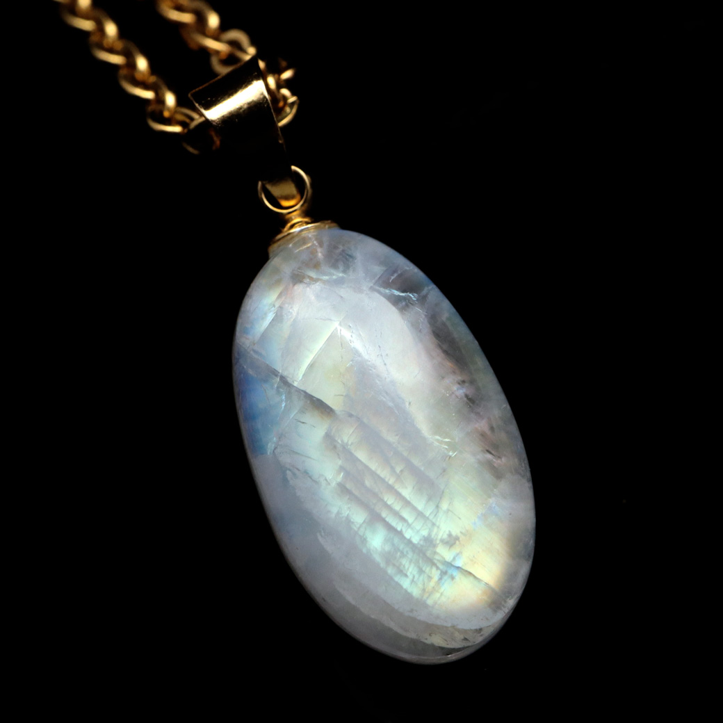 ムーンストーン ネックレス しずく ドロップ 6月 誕生石 天然石 レインボー ムーンストーン ペンダント 長石 moonstone