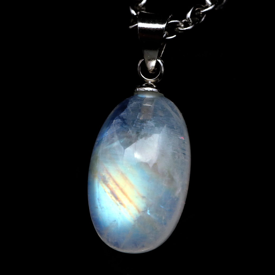 ムーンストーン ネックレス しずく ドロップ 6月 誕生石 天然石 レインボー ムーンストーン ペンダント 長石 moonstone