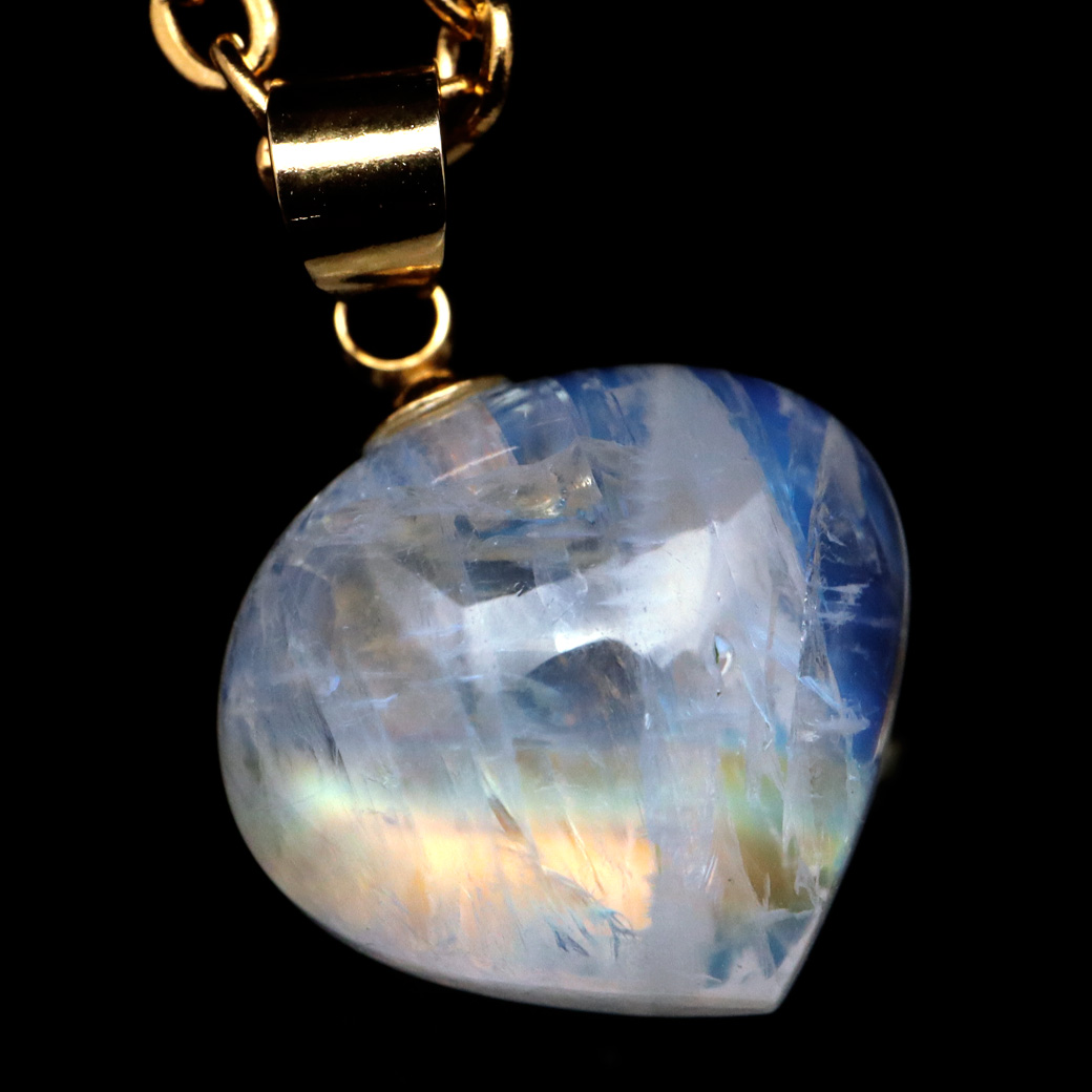 ムーンストーン ネックレス しずく ドロップ 6月 誕生石 天然石 レインボー ムーンストーン ペンダント 長石 moonstone