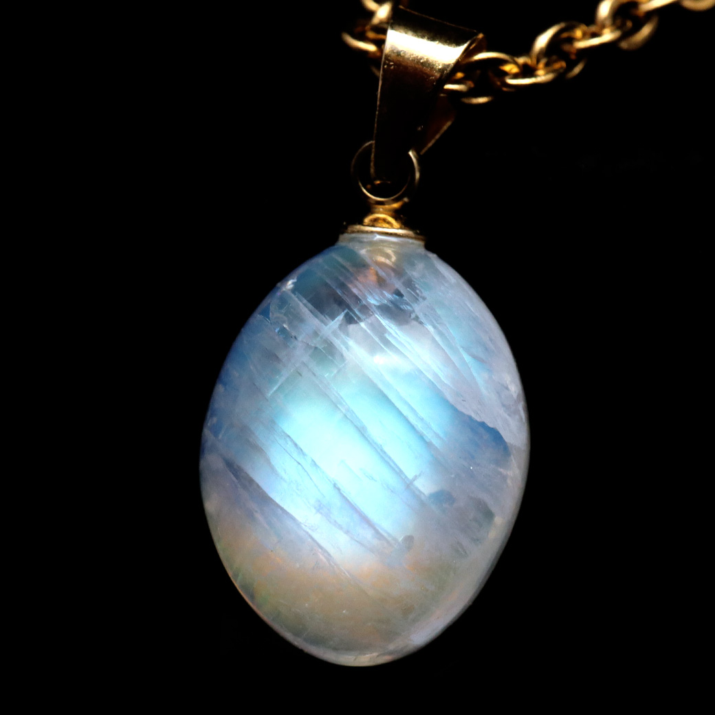 ムーンストーン ネックレス 6月 誕生石 天然石 レインボー ムーンストーン ペンダント 長石 moonstone 母の日 ギフト