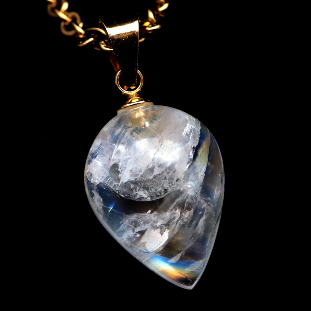 ムーンストーン ネックレス 6月 誕生石 天然石 レインボー ムーンストーン ペンダント 長石 moonstone 母の日 ギフト
