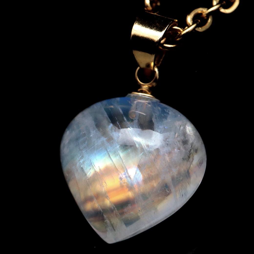 ムーンストーン ネックレス 6月 誕生石 天然石 レインボー ムーンストーン ペンダント 長石 moonstone 母の日 ギフト