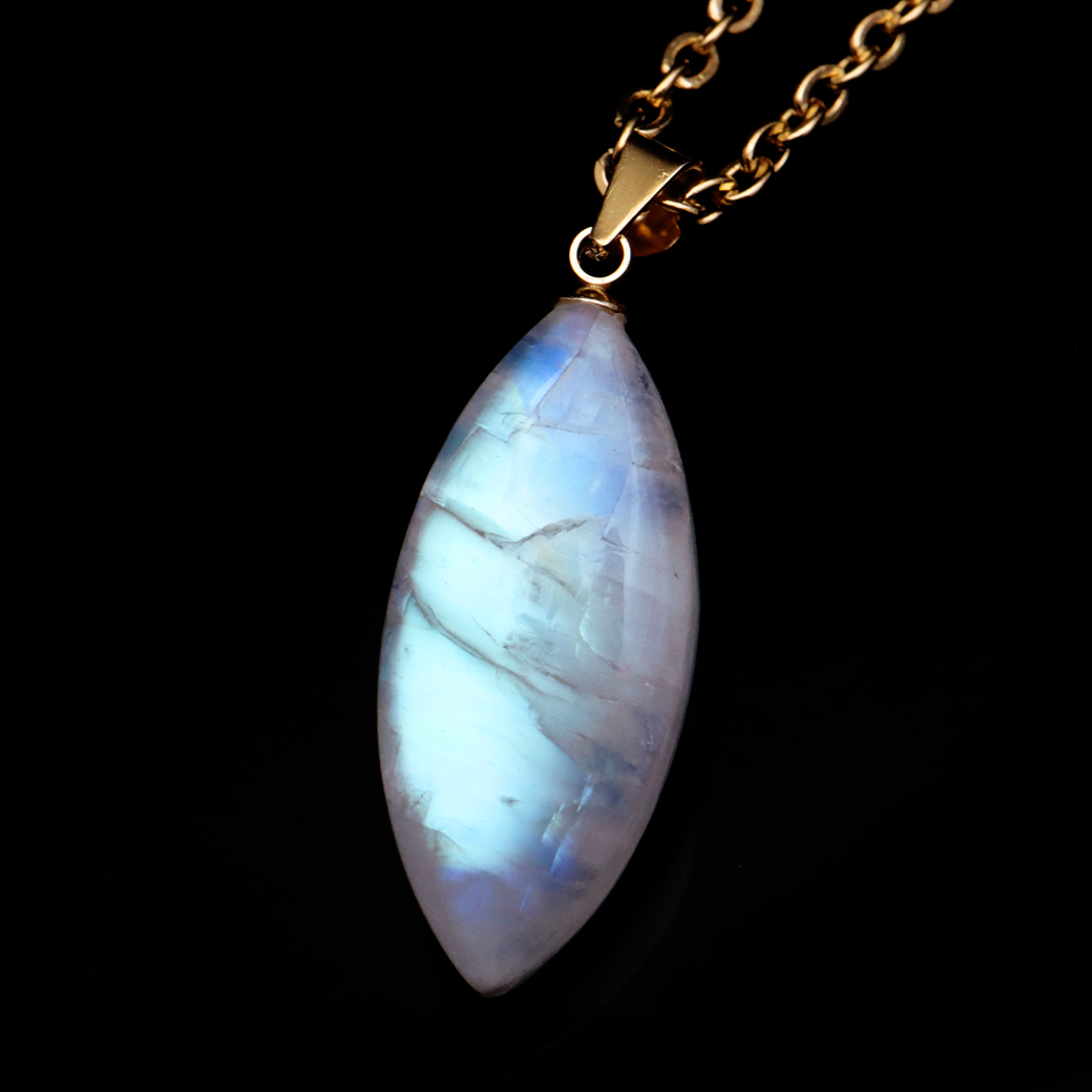 ムーンストーン ネックレス 6月 誕生石 天然石 レインボー ムーンストーン ペンダント 長石 moonstone