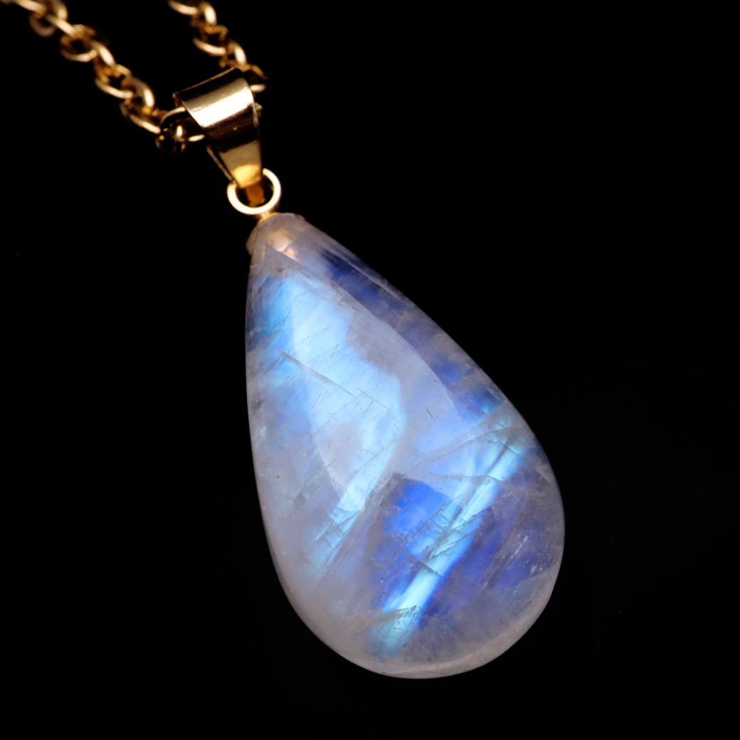 ムーンストーン ネックレス 6月 誕生石 天然石 レインボー ムーンストーン ペンダント 長石 moonstone