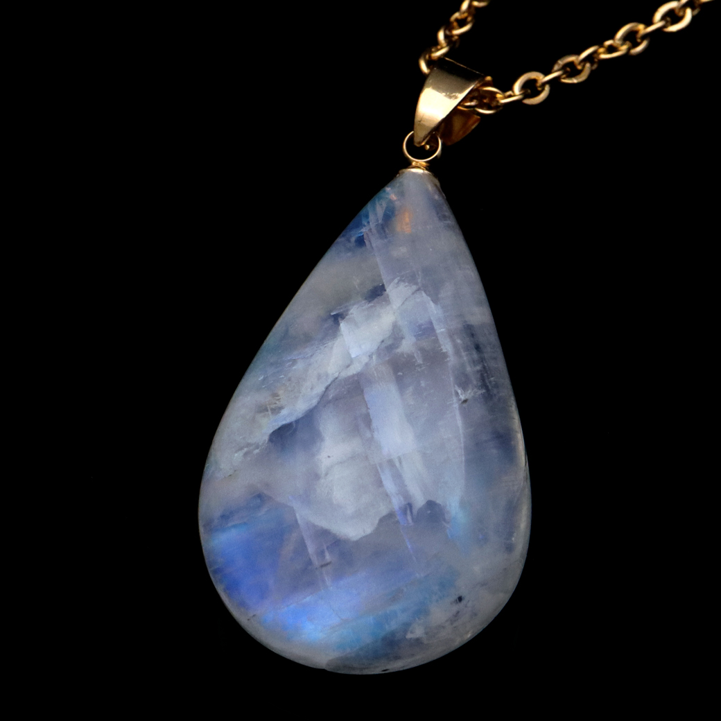 ムーンストーン ネックレス 6月 誕生石 天然石 レインボー ムーンストーン ペンダント 長石 moonstone 1点物