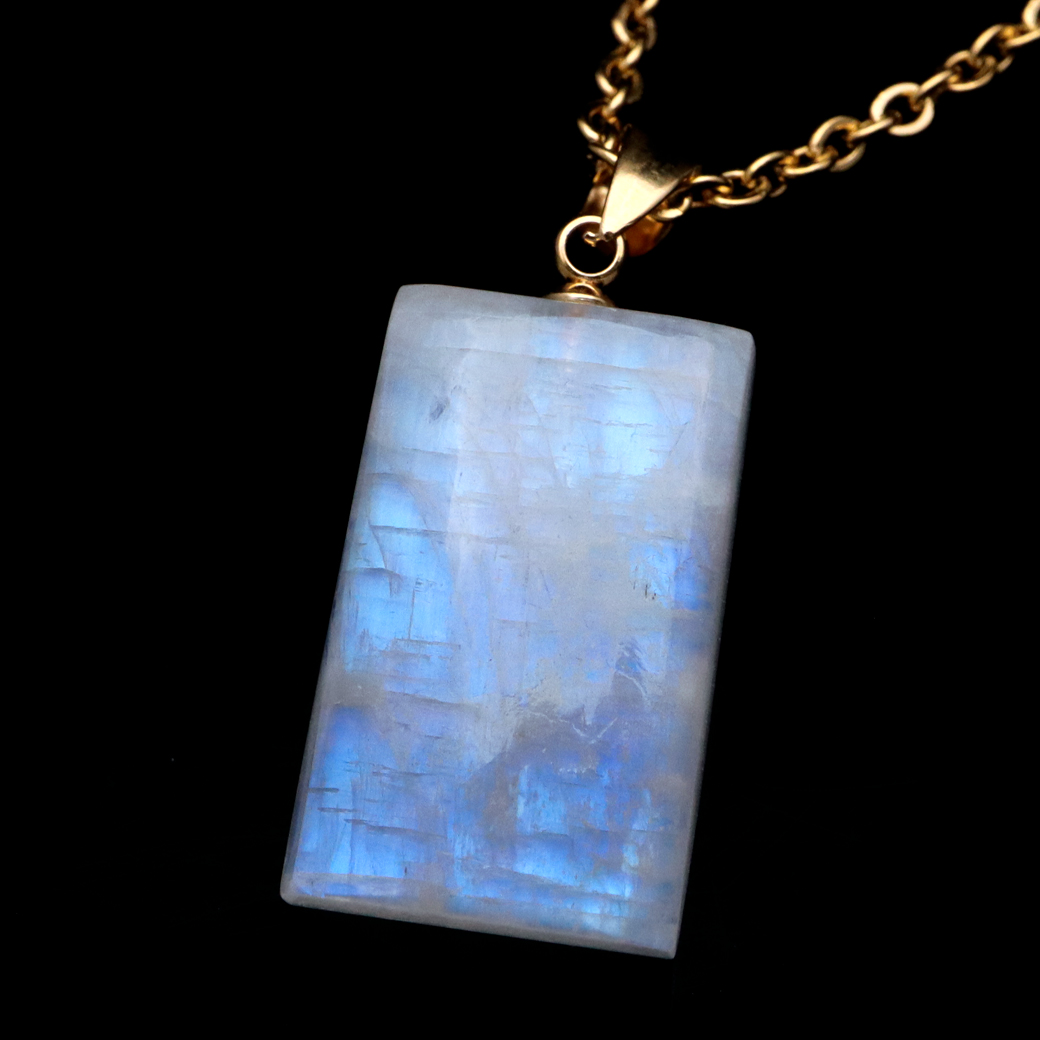 ムーンストーン ネックレス 6月 誕生石 天然石 レインボー ムーンストーン ペンダント 長石 moonstone 1点物