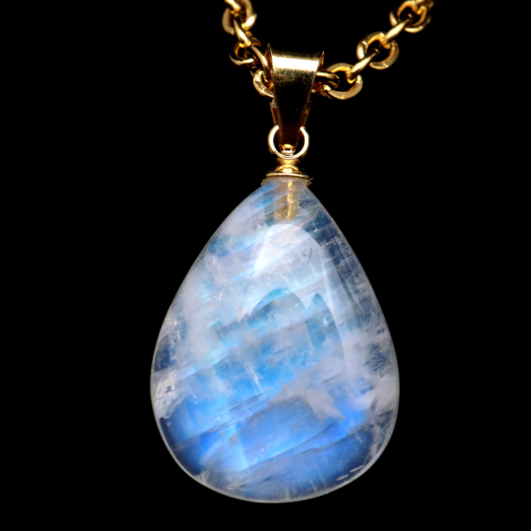 ムーンストーン ネックレス 6月 誕生石 天然石 レインボー ムーンストーン ペンダント 長石 moonstone 母の日 プレゼント