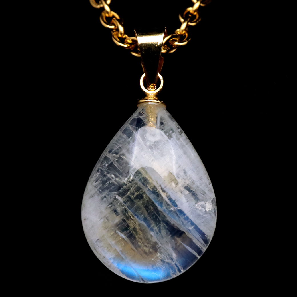 ムーンストーン ネックレス 6月 誕生石 天然石 レインボー ムーンストーン ペンダント 長石 moonstone 母の日 プレゼント