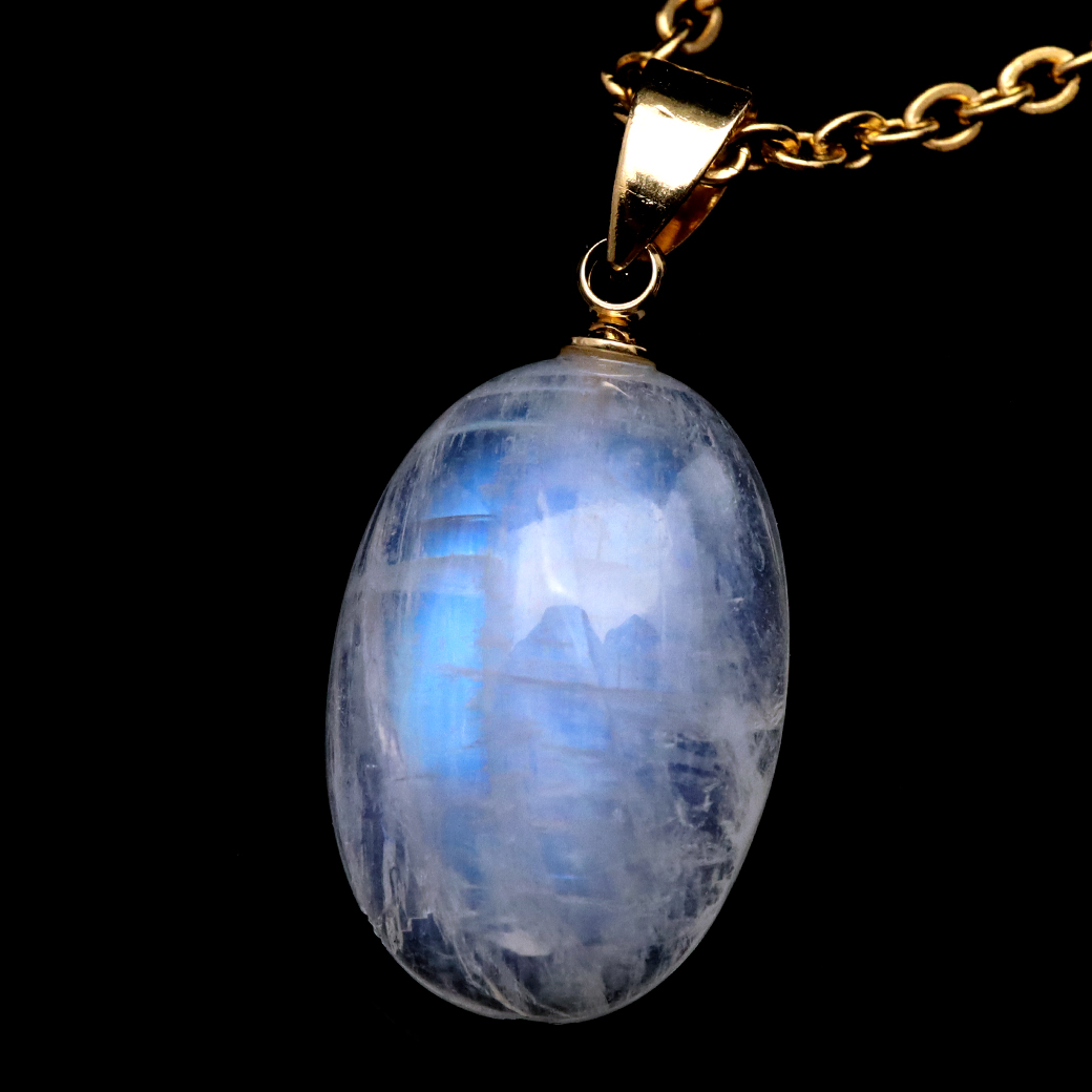 ムーンストーン ネックレス 6月 誕生石 天然石 レインボー ムーンストーン ペンダント 長石 moonstone 母の日 プレゼント