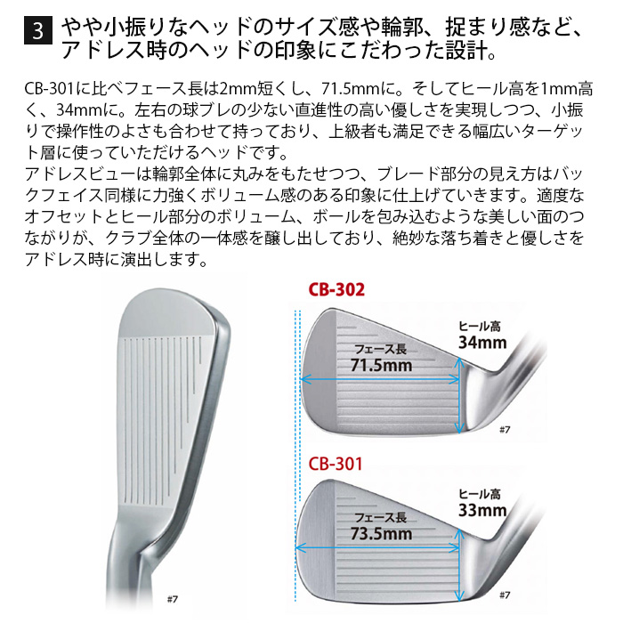 (カスタムクラブ)三浦技研 CB-302 アイアン 7本セット(#5-Gw) N.S.PRO MODUS3【グリップ・シャフト・組立料込】