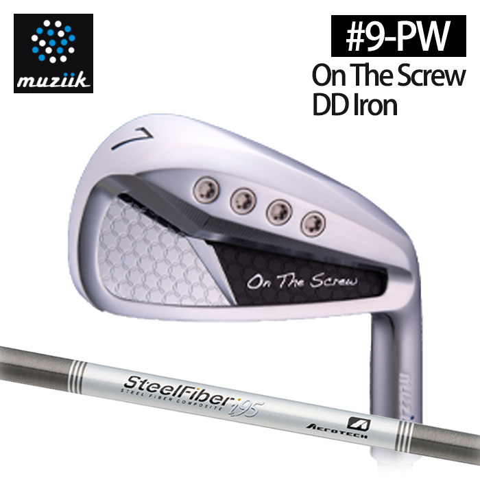 (カスタムクラブ)Muziik On The Screw DD Iron アイアン 4本セット(#9-Pw) STEEL FIBER Iシリーズ【グリップ・シャフト・組立料込】