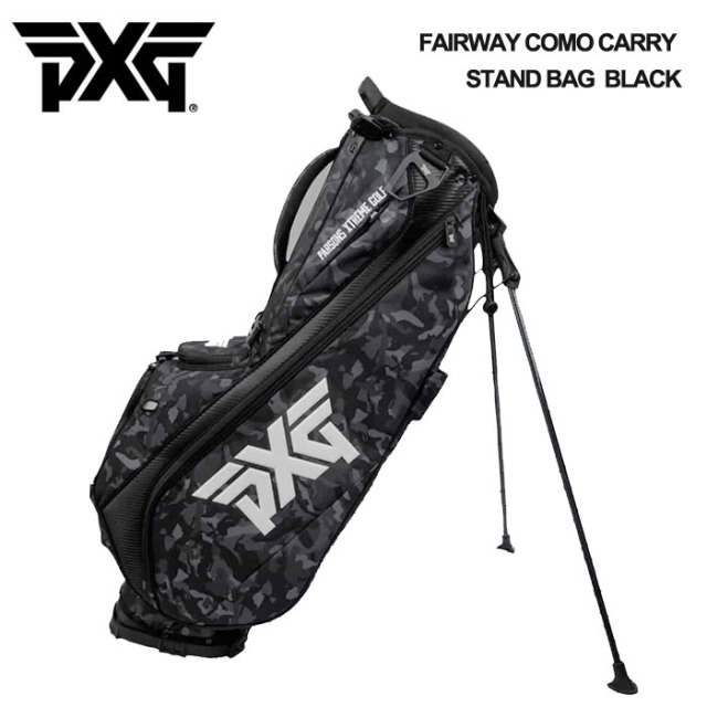 PXG FAIRWAY CAMO CARRY STAND BAG BLACK